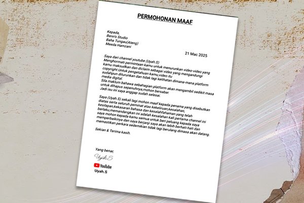 Ciplak Lirik Lagu: Uyah.S Mohon Maaf, Akui Kesilapan