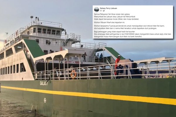 Penumpang Feri RORO tersadai di Menumbuk