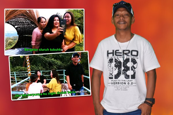 Ya’Yai Diapit Tiga Gadis Semasa Penggambaran Klip Video Si Baju Hitam